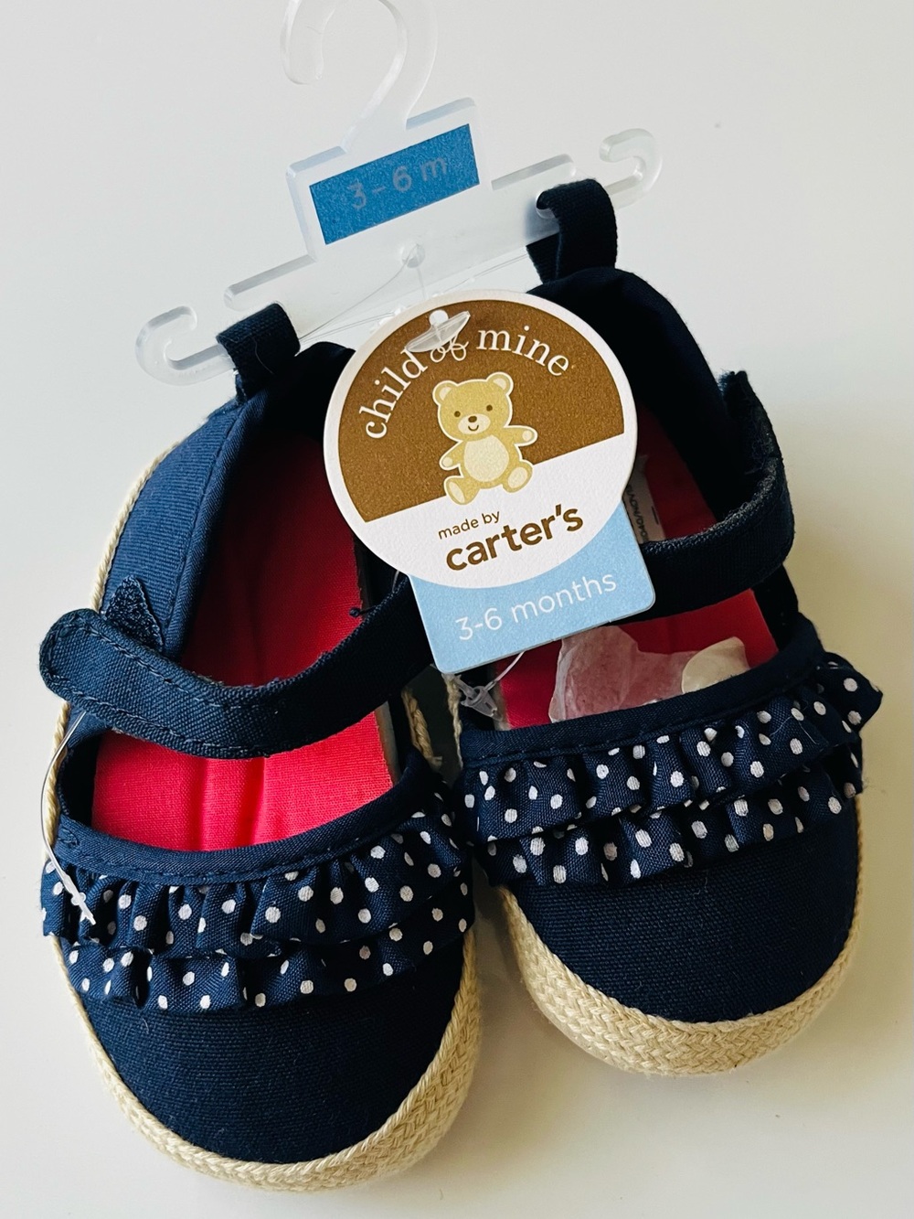 Carter's Navy and White Polka Dot Mary Jane Baby Shoes